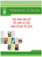 THỰC HÀNH sản xuất tốt (GMP) và THỰC HÀNH vệ SINH tốt (GHP)  TRƯỜNG đại học y tế CÔNG CỘNG
