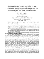 Hoàn thiện công tác thu bảo hiểm xã hội khối doanh nghiệp ngoài quốc doanh trên địa bàn thành phố bắc ninh, tỉnh bắc ninh 