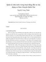 Quản lý nhà nước trong hoạt động đầu tư xây dựng cơ bản ở huyện quốc oai 