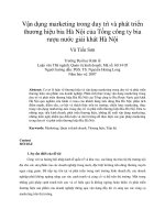 Vận dụng marketing trong duy trì và phát triển thương hiệu bia hà nội của tổng công ty bia rượu nước giải khát hà nội 