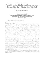 Phát triển nguồn nhân lực chất lượng cao trong lĩnh vực giáo dục – đào tạo tỉnh ninh bình 