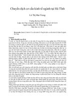 Chuyển dịch cơ cấu kinh tế ngành tại hà tĩnh 