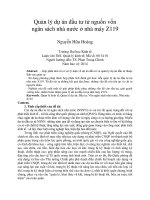 Quản lý dự án đầu tư từ nguồn vốn ngân sách nhà nước ở nhà máy z119 