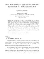Hoàn thiện quản lý thu ngân sách nhà nước trên địa bàn thành phố hà nội đến năm 2010 
