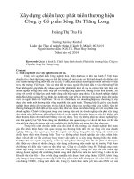 Xây dựng chiến lược phát triển thương hiệu công ty cổ phần sông đà thăng long 