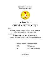 Hạn chế rủi ro tín dụng của Ngân hàng thương mại cổ phần Ngoại thương Việt Nam - chi nhánh Vinh