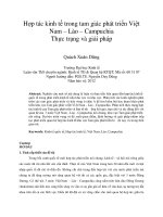 Hợp tác kinh tế trong tam giác phát triển việt nam – lào – campuchia thực trạng và giải pháp 