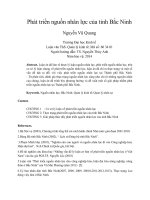 Phát triển nguồn nhân lực của tỉnh bắc ninh 