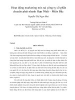 Hoạt động marketing mix tại công ty cổ phần chuyển phát nhanh hợp nhất – miền bắc 