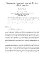 Nâng cao vai trò nhà nước trong xóa đói giảm nghèo ở lạng sơn 