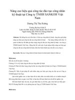 Nâng cao hiệu quả công tác đào tạo công nhân kỹ thuật tại công ty TNHH SANKOH việt nam 