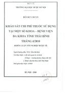 Khảo sát chi phí thuốc sử dụng tại một số khoa bệnh viện đa khoa tỉnh thái bình tháng 4 năm 2010