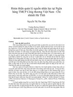 Hoàn thiện quản lý nguồn nhân lực tại ngân hàng TMCP công thương việt nam   chi nhánh hà tĩnh 