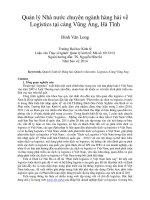 Quản lý nhà nước chuyên ngành hàng hải về logistics tại cảng vũng áng, hà tĩnh 