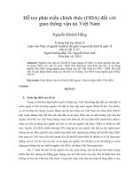 Hỗ trợ phát triển chính thức (ODA) đối với giao thông vận tải việt nam 