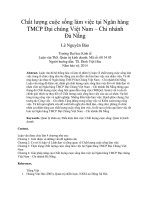 Chất lượng cuộc sống làm việc tại ngân hàng TMCP đại chúng việt nam – chi nhánh đà nẵng 