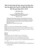Một số biên pháp để tăng cường hoạt động tiêu thụ sản phẩm của công ty cổ phần bia sài gòn hà nội giai đoạn 2014  2019 