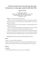 Chiến lược phát triển trung tâm ứng dụng tiến bộ khoa học và công nghệ lạng sơn đến năm 2020 