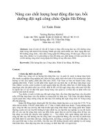 Nâng cao chất lượng hoạt động đào tạo, bồi dưỡng đội ngũ công chức quận hà đông 