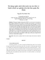 Sử dụng ngân sách nhà nước tại các đơn vị hành chính sự nghiệp trên địa bàn quận ba đình 