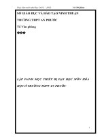 Sáng kiến kinh nghiệp THPT lập danh mục thiết bị dạy học môn hóa học ở trường THPT an phước