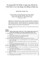 Tư tưởng hồ chí minh về giáo dục thế hệ trẻ việt nam và sự vận dụng của đảng ta hiện nay 