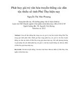 Phát huy giá trị văn hóa truyền thống các dân tộc thiểu số tỉnh phú thọ hiện nay 