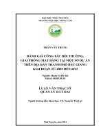 Đánh giá công tác bồi thường, giải phóng mặt bằng tại một số dự án trên địa bàn thành phố bắc giang giai đoạn từ 2005 đến 2013