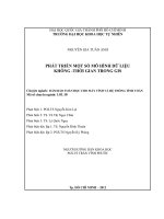 Toàn văn phát triển một số mô hình dữ liệu không - thời gian trong GIS