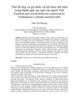 Thái độ ứng xử gia đình, xã hội được thể hiện trong thành ngữ, tục ngữ của người việt