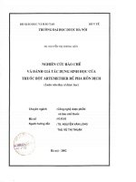 Nghiên cứu bào chế và đánh giá tác dụng sinh học của thuốc bột artemether để pha hỗn dịch