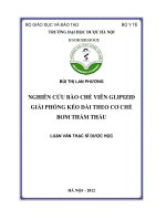 Nghiên cứu bào chế viên glipizid giải phóng kéo dài theo cơ chế bơm thẩm thấu
