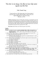 Thu hút và sử dụng vốn đầu tư trực tiếp nước ngoài của hà nội 