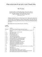 Phát triển kinh tế du lịch ở tỉnh thanh hóa 