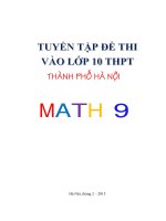 Tuyển tập đề thi toán vào lớp 10 thành phố hà nội 