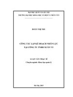 Công tác lập kế hoạch nhân lực tại công ty TNHH xuân vy 
