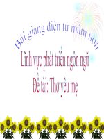 Bài giảng điện tử mầm non Lớp nhà trẻ đề tài Thơ yêu mẹ