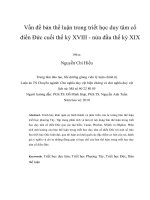 Vấn đề bản thể luận trong triết học duy tâm cổ điển đức cuối thế kỷ XVIII   nửa đầu thế kỷ XIX