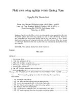 Phát triển nông nghiệp ở tỉnh quảng nam 