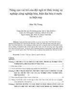 Nâng cao vai trò của đội ngũ trí thức trong sự nghiệp công nghiệp hóa, hiện đại hóa ở nước ta hiện nay 