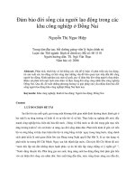 Đảm bảo đời sống của người lao động trong các khu công nghiệp ở đồng nai 