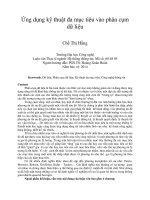 Ứng dụng kỹ thuật đa mục tiêu vào phân cụm dữ liệu 