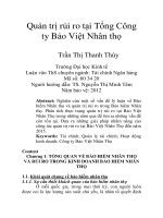 Quản trị rủi ro tại tổng công ty bảo việt nhân thọ