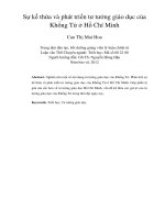 Sự kế thừa và phát triển tư tưởng giáo dục của khổng tử ở hồ chí minh 