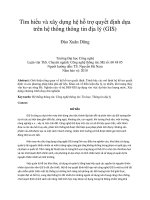Tìm hiểu và xây dựng hệ hỗ trợ quyết định dựa trên hệ thống thông tin địa lý (GIS) 