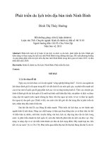 Phát triển du lịch trên địa bàn tỉnh ninh bình 