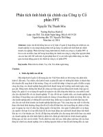 Phân tích tình hình tài chính của công ty cổ phần FPT 