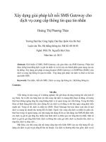 Xây dựng giải pháp kết nối SMS gateway cho dịch vụ cung cấp thông tin qua tin nhắn 