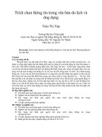 Trích chọn thông tin trong văn bản du lịch và ứng dụng 