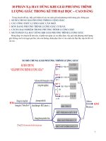 Các phản xạ khi giải phương trình lượng giác (hay)